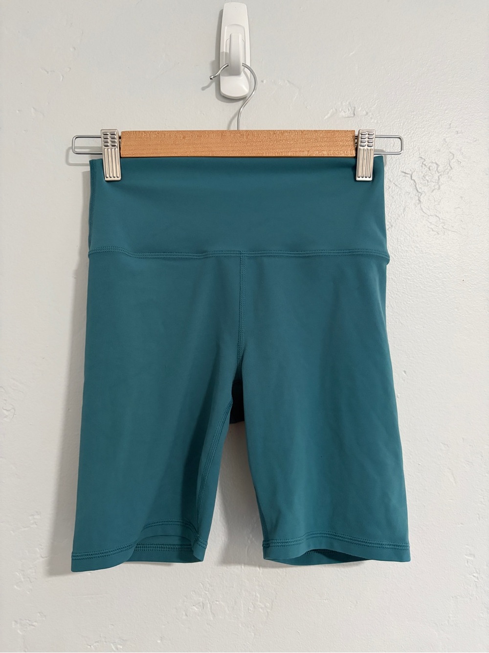 Athleta Teal High-Rise Bike Shorts